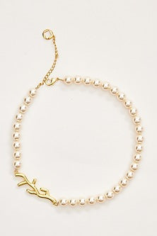 Gold Finish Swarovski Pearl Necklace