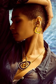 Gold Plated Yellow Enameled Stud Earrings