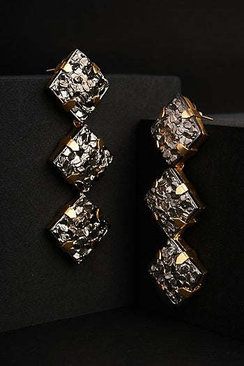 Gold Plated Zircon Dangler Earrings