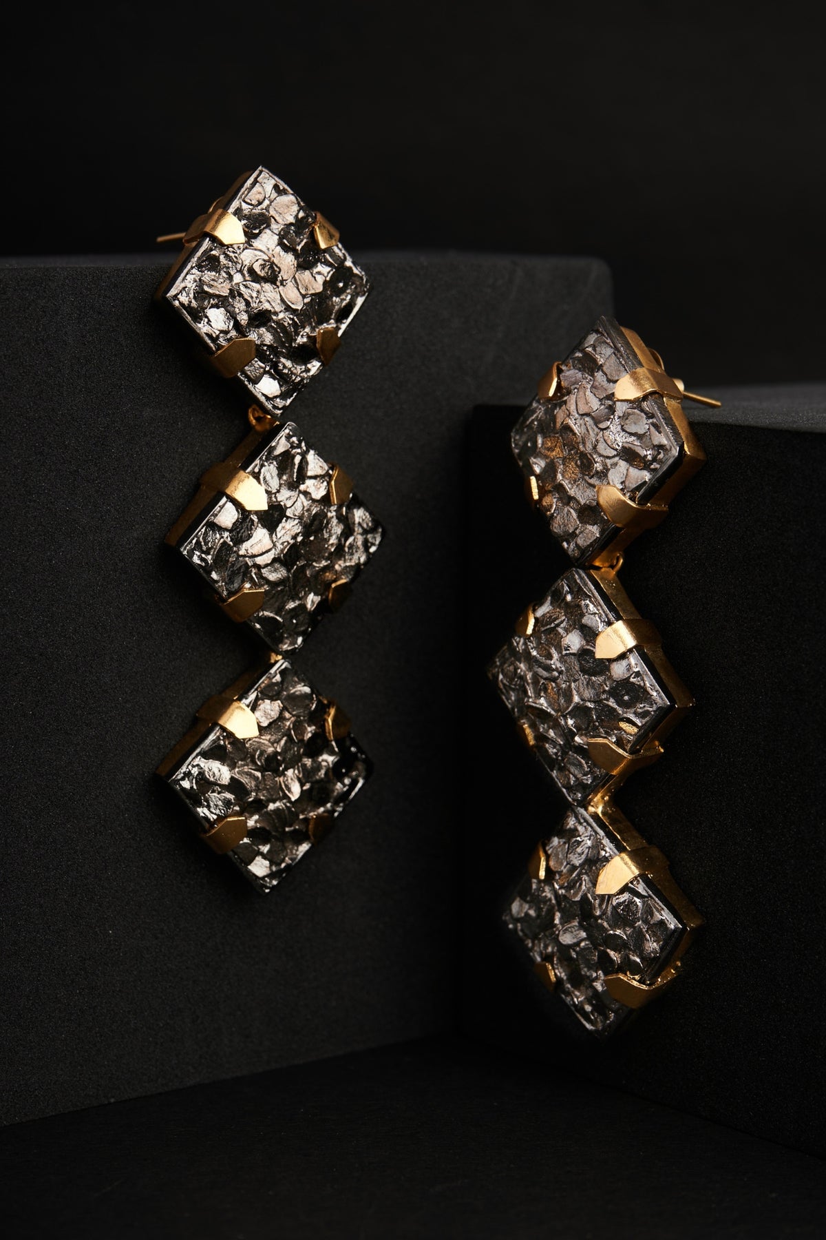 Gold Plated Zircon Dangler Earrings