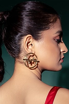 Gold Plated Zircon Stud Earrings