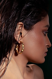 Gold Plated Zircon Hoop Earrings