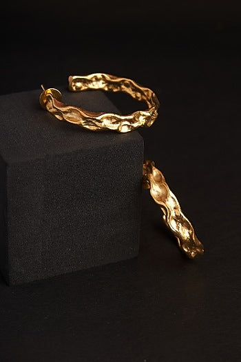 Gold Plated Zircon Hoop Earrings