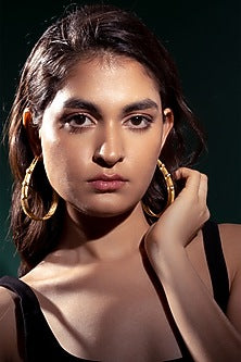 Gold Plated Pearl & Zircon Hoop Earrings