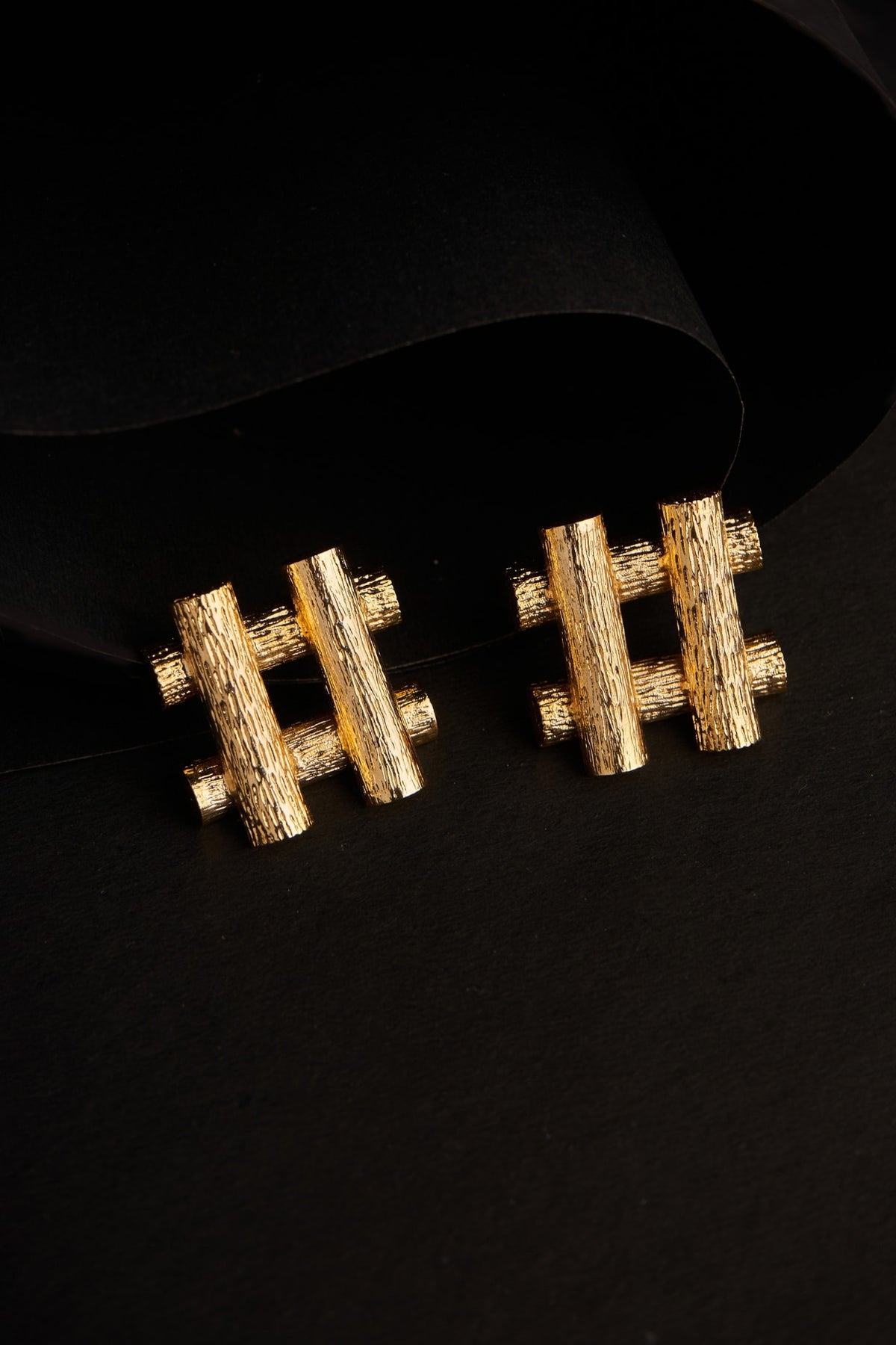 Gold Plated Zircon Stud Earrings