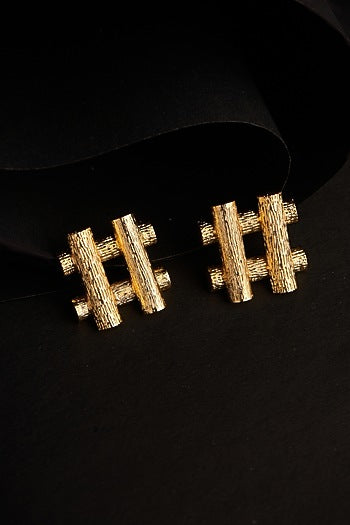 Gold Plated Zircon Stud Earrings