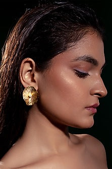 Gold Plated Pearl & Zircon Stud Earrings
