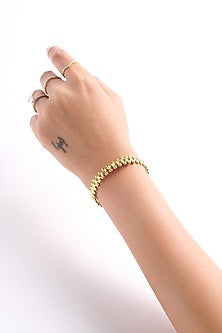 Gold Finish Zigzag Necklace