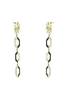 Gold Finish Enamelled Dangler Earrings