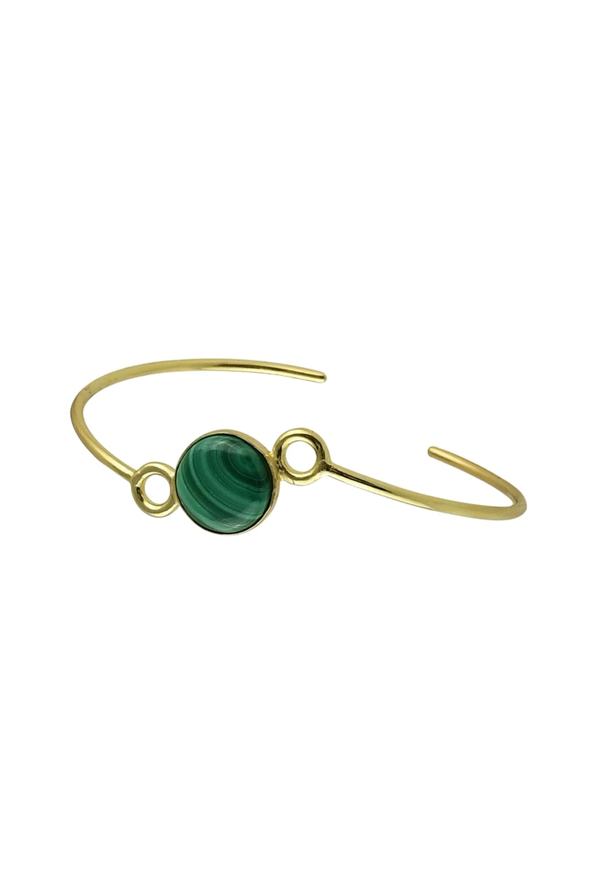 Gold Finish Malachite Enamelled Bangle