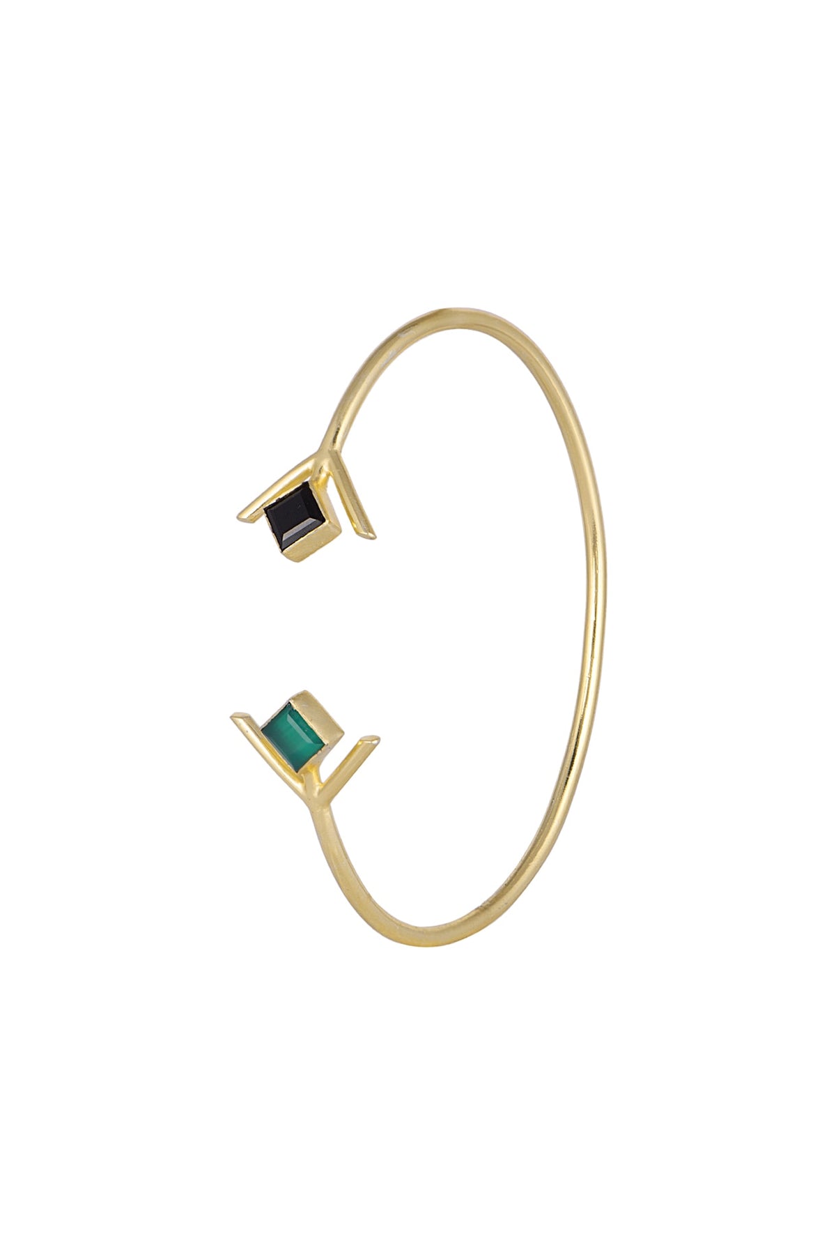 Gold Plated Green Onyx Bracelet