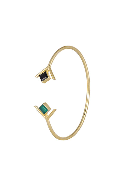 Gold Plated Green Onyx Bracelet