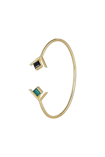 Gold Plated Green Onyx Bracelet