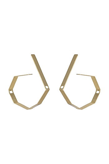 Gold Plated Handcrafted Hoop Earrings