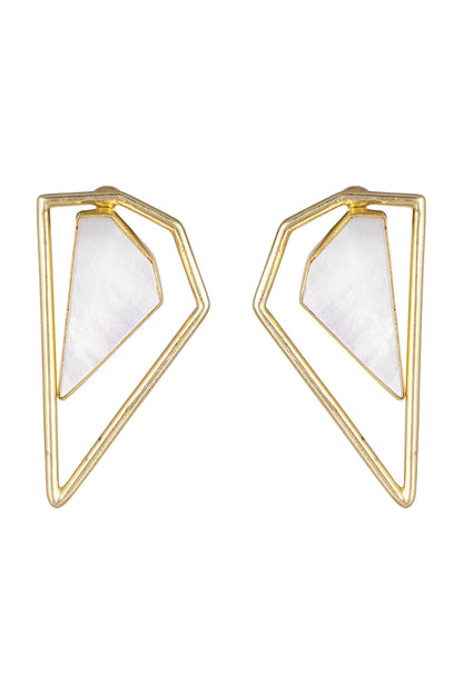 Gold Plated Pearl Stud Earrings