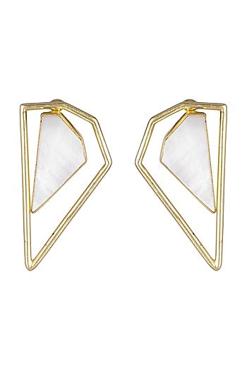 Gold Plated Pearl Stud Earrings