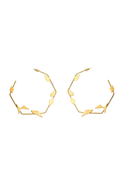 Gold Finish Alloy Hoop Earrings