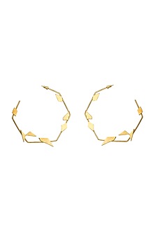 Gold Finish Alloy Hoop Earrings
