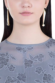 Gold Plated Handmade White MOP, Pearl & Black Onyx Earrings