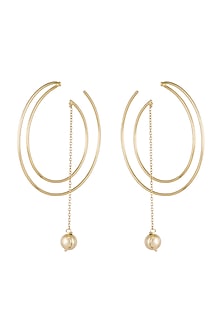 Gold Plated Handmade Bead Hoop Earrings