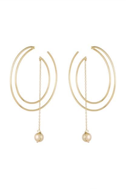 Gold Plated Handmade Bead Hoop Earrings