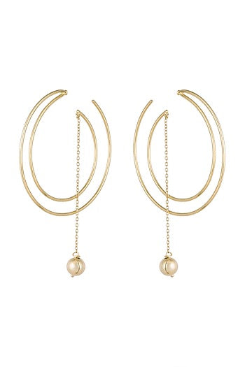 Gold Plated Handmade Bead Hoop Earrings
