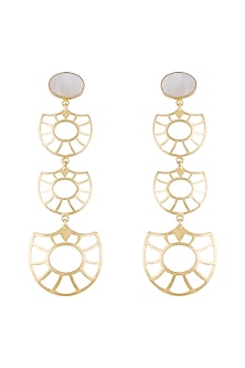 Gold Plated Handmade White MOP Earrings