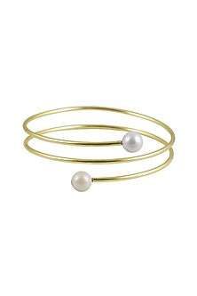 Gold Plated Pearl Handcrafted Bangle