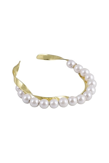 Gold Plated Pearl Bangle