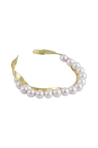 Gold Plated Pearl Bangle