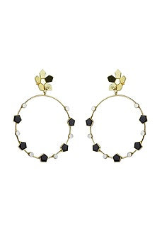 Gold Plated Enameled Dangler Earrings