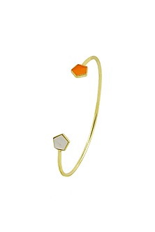 Gold Finish Enameled Bangle