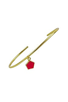 Gold Finish Enameled Bangle