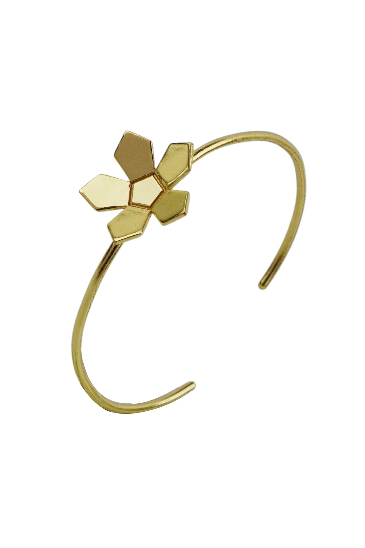 Gold Finish Floral Bangle