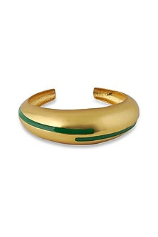 Gold Plated Green Enameled Circlet Bangle