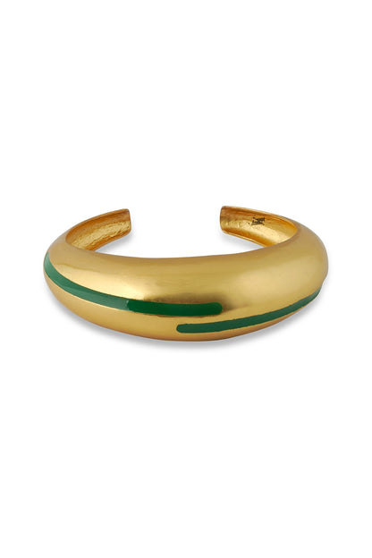 Gold Plated Green Enameled Circlet Bangle