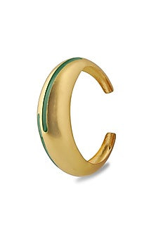 Gold Plated Green Enameled Circlet Bangle