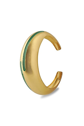 Gold Plated Green Enameled Circlet Bangle