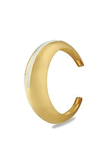 Gold Plated White Enameled Circlet Bangle