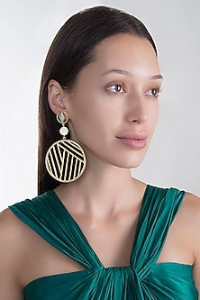 Gold Plated Mother Of Pearl Earrings