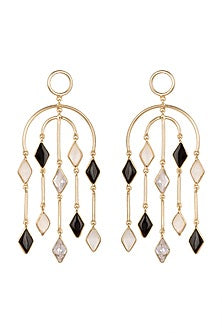 Gold Plated Handcrafted White MOP Earrings