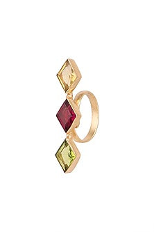 Gold Plated Pink Quartz Ring