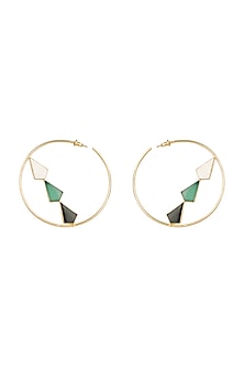 Gold Plated MOP Hoop Earrings