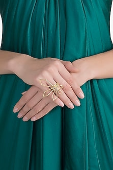 Gold Plated Rock Crystal Ring