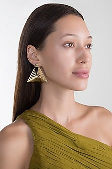 Gold Plated Black Onyx & Rock Crystal Earrings