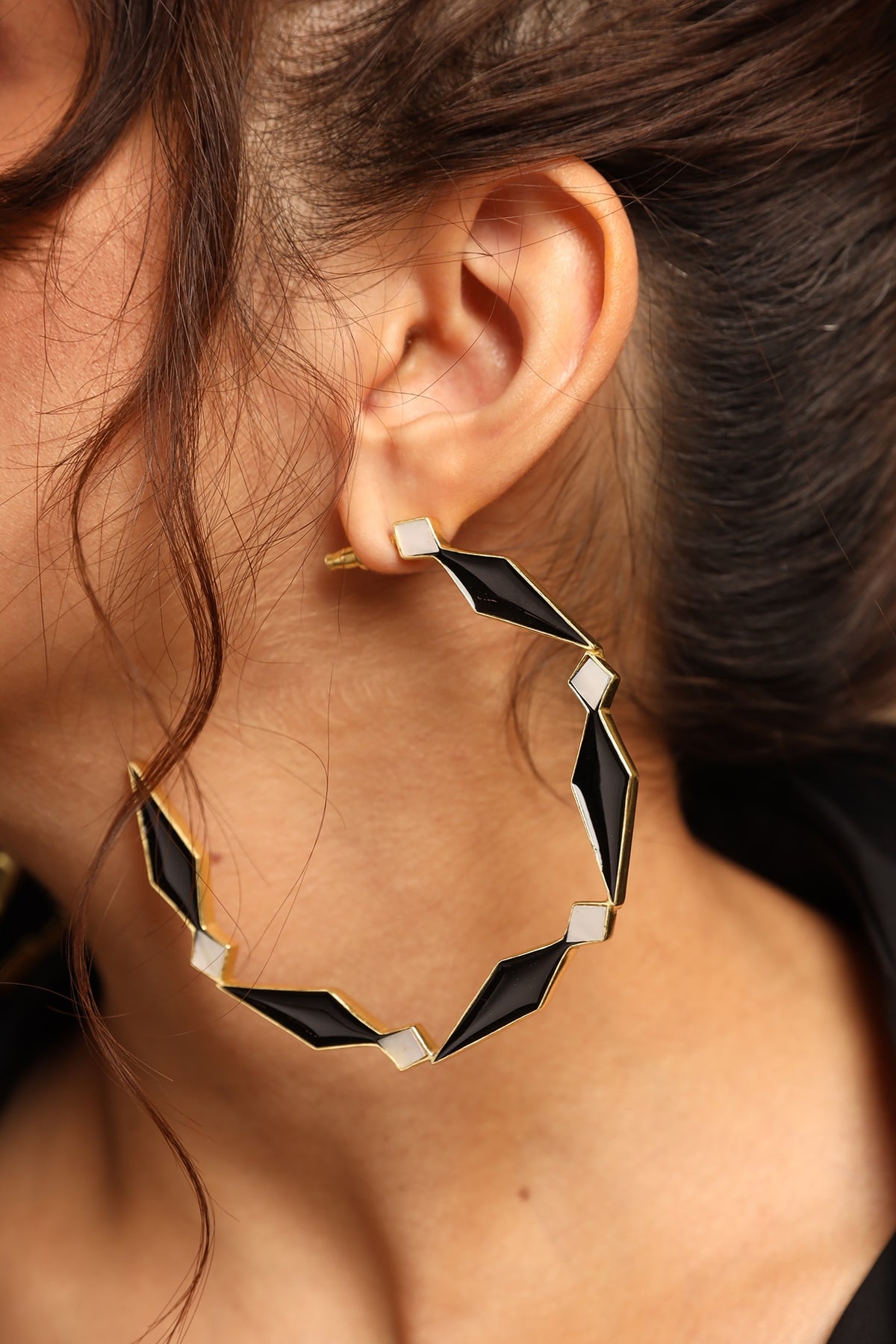 Gold Finish Hoop Earrings