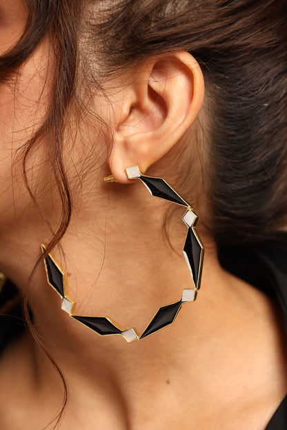 Gold Finish Hoop Earrings