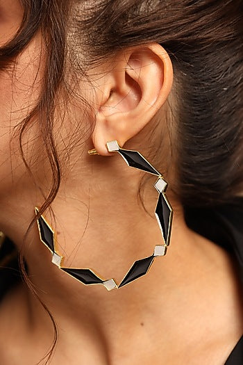Gold Finish Hoop Earrings