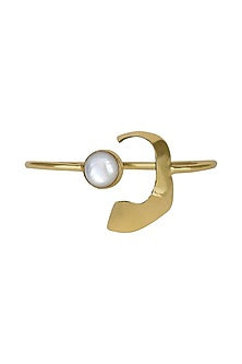 Gold Finish White Mother Of Pearl Bracelet