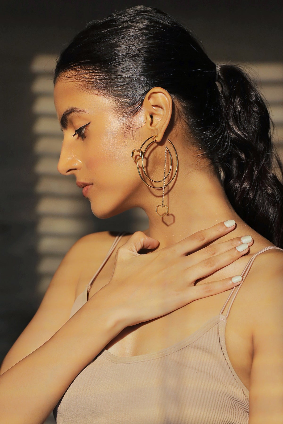 Gold Plated Handcrafted Hoop Earrings